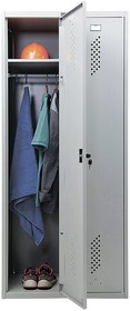 Фото 1/5 Шкаф металлический для одежды ПРАКТИК "LS-21-80", двухсекционный, 1830х800х500 мм, 35 кг