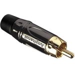 ACPL-CBK, Plug; RCA; "Papa"; short; straight; soldering; black; gilt; 3-7mm