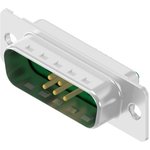 3007W2PAM99A10X, 7 Way Through Hole D-sub Connector Plug, with Mounting Hole