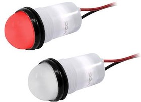 Фото 1/2 PML50SRFVW, LED Panel Mount Indicators 780mcd Semi Dome Red Flex Wire