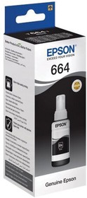 Чернила EPSON 664 (T6641) для СНПЧ Epson L100/L110/L200/L210/ L300/L456/L550, черные, ОРИГИНАЛЬНЫЕ, C13T66414A/198