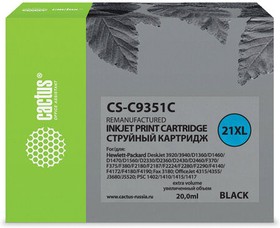 Фото 1/8 Картридж CACTUS CS-C9351C, №21XL, черный / CS-C9351C