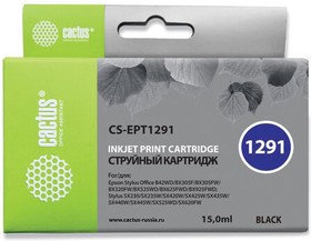Фото 1/6 Картридж струйный Cactus CS-EPT1291 черный для Epson Stylus Office B42/BX305/BX305F (15ml)