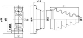 DCV648002, К-кт ШРУСа VW TRANSPORTER IV 90-03, OPEL OMEGA A 86-94, SENATOR A 85-87, SENATOR B 87-93, AUDI 100 77-94, 200 79-90, 80 84-96, 90