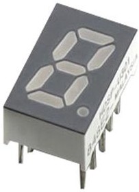 HDSP-301A, 7-сегментный светодиодный дисплей, Красный, 20 мА, 1.8 В, 450 мккд, 1, 10 мм