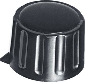 Pointer knob, 6 mm, plastic, black, Ø 15 mm, H 16 mm, 4309.6131