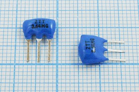 Керамические резонаторы 3.64МГц с тремя выводами, голубые; №пкер 3640 \C09x5x07P3\30\ 5000\\ZTT3,64MG\3P
