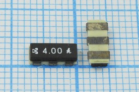 Керамические резонаторы 4МГц, SMD 7.4x3.4мм с тремя контактами, окисленные, пкер 4000 \C07434C3\\\\ KBR4,00MWSTR\ (4.000); №пкер 4000 \C0743