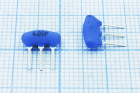 Керамические резонаторы 4МГц с тремя выводами, голубые, пкер 4000 \C09x4x05P3\30\5000\3000/ -25~85C\ZTTWS4,00MG\; №пкер 4000 \C09x4x05P3\30