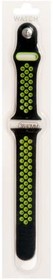 (2000000000541) силиконовый ремешок перфорированный NK для Apple Watch 38/40мм (10), черный+зеленый, на кнопке