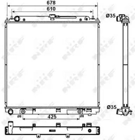 Фото 1/2 53179, NRF 53179_радиатор системы охлаждения! АКПП\ Nissan Pathfinder/Navara 2.5dCi 05