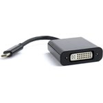 Переходник-конвертер USB, Type-C/DVI, Pro, кабель 0.15м, черный, пакет A-CM-DVIF-01