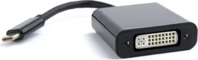 Переходник-конвертер USB, Type-C/DVI, Pro, кабель 0.15м, черный, пакет A-CM-DVIF-01