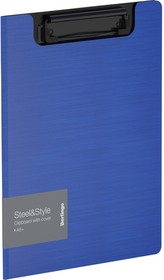 Папка-планшет с зажимом Steel&Style A5+, 1800 мкм, пластик полифом, синяя PPf_94002