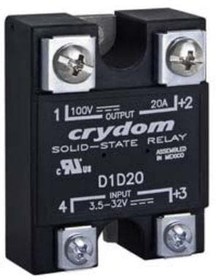 D1D100K, Solid State Relays - Industrial Mount SSR Relay, Panel Mount, IP00, 100VDC/100A, 3.5-32VDC In, FET Output, w/Standoffs