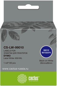 Фото 1/3 Этикетки Cactus CS-LW-99010 сег.:89x28мм черный белый 130шт/рул Dymo Label Writer 450/4XL