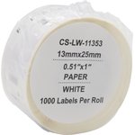 Этикетки Cactus CS-LW-11353 сег.:25x13мм черный белый 1000шт/рул Dymo Label ...