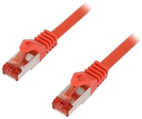 Фото 1/2 CQ2044S, Patch cord; S/FTP; 6; stranded; Cu; LSZH; red; 1.5m; 27AWG