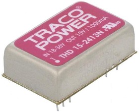 Фото 1/2 THD 15-2413N, Isolated DC/DC Converters - Through Hole Product Type: DC/DC; Package Style: DIP-24; Output Power (W): 15; Input Voltage: 18-3