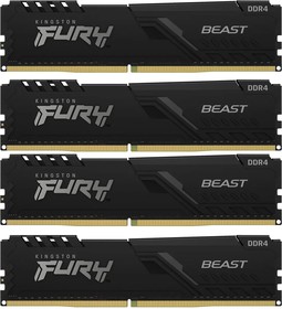 Фото 1/4 Оперативная память Kingston Fury Beast Black KF436C18BBK4/128 DDR4 - 4x 32ГБ 3600МГц, DIMM, Ret