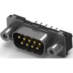 D-Sub plug, 9 pole, standard, equipped, straight, solder pin, 3-338309-2
