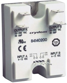 84140010, Solid State Relay - 17-32 VDC Control Voltage Range - 25 A Maximum Load Current/Zero Voltage Turn-On - 24-280 VAC ...