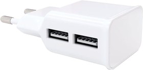 Фото 1/4 Зарядное устройство сетевое (220 В) RED LINE NT-2A, кабель microUSB 1 м, 2 порта USB, выходной ток 2,1 А, белое, УТ000012256