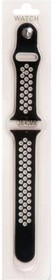 (2000000001104) силиконовый ремешок перфорированный NK для Apple Watch 38/40мм (12), черный+белый, на кнопке