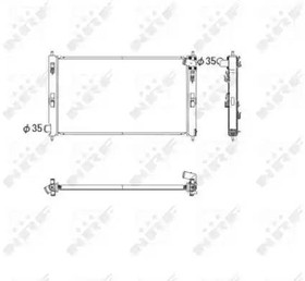 Фото 1/6 53593, Радиатор охлаждения PEUGEOT 4007 07-, CITROEN C-CROSSER 07-, MITSUBISHI OUTLANDER II 07-,