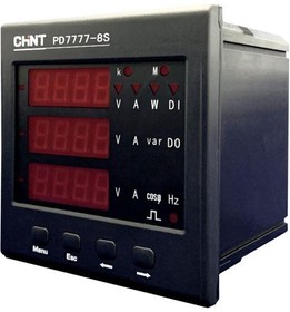 Прибор измерительный многофункциональный PD7777-3S4 3ф 5А RS-485 96х96 LED дисплей 380В CHINT 765087