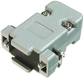D-Sub connector housing, size: 3 (DB), straight 180°, plastic, shielded, silver, AGP 25 G-ME