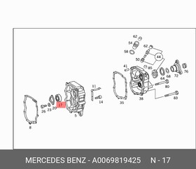 Фото 1/2 A0069819425, Подшипник первичного вала MERCEDES: W140, W210, W163