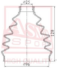 Пыльник ШРУС (комплект без смазки) VOLKSWAGEN TOUAREG 7L 2002-2010 V6/TOUAREG 7L 2002 ASVA ASBT-TGR