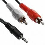 AK243-015-R, Cable Assembly Audio 1.5m 3.5mm Stereo to 2RCA 1 to 2 POS PL-PL
