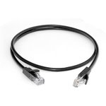 Фото 2/2 GCR-LNC06-1.5m, GCR Патч-корд прямой 1.5m UTP кат.5e, черный, позолоченные контакты, 24 AWG, литой, ethernet high sp