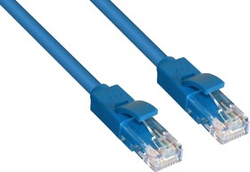 Фото 1/2 GCR-LNC01-5.0m, GCR Патч-корд прямой 5.0m UTP кат.5e, синий, позолоченные контакты, 24 AWG, литой, ethernet high spe