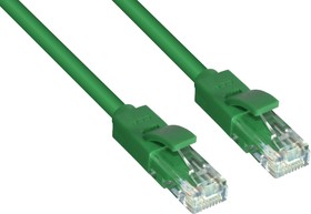 Фото 1/2 GCR-LNC605-5.0m, GCR Патч-корд прямой 5.0m UTP кат.6, зеленый, 24 AWG, литой, ethernet high speed, RJ45, T568B