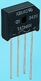 Фото 1/2 KBU4D-E4/51, Diode Rectifier Bridge Single 200V 4A 4-Pin Case KBU Bulk