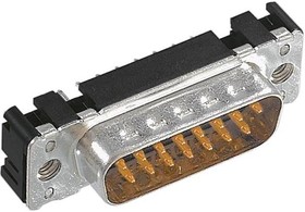 09654296703, D-Sub Standard Connectors D-Sub THR/SMC 37pin male straight, stamped, w/o board locks, 4-40UNC screw lock, PL2
