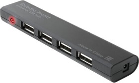 Фото 1/10 Хаб DEFENDER Quadro Promt, USB 2.0, 4 порта, порт для питания, черный, 83200