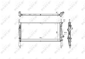 53746, Радиатор охлаждения FORD TRANSIT 06-, TRANSIT TOURNEO 06-,