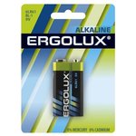 Ergolux 6LR61 Alkaline BL-1 (6LR61 BL-1, батарейка,9В) (1 шт. в уп-ке)