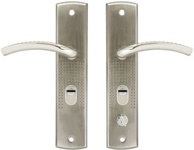 Фото 1/4 Ручка дверная на планке НОРА-М 200(96) (левая) для китайских дверей - Матовый никель