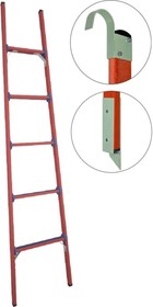 Стеклопластиковая приставная диэлектрическая лестница мягкий грунт+крюки ЛСПД-2.0 Мг К 471536