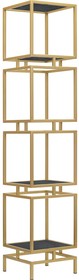 Стеллаж CUBIC-4, золотой каркас, полки керамика Antracite, 1965x400x400 GW-CUBIC-4-G-KA