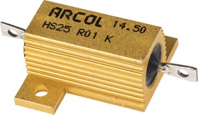 Фото 1/4 HS25 R01 K, Wirewound Resistor 25W, 10mOhm, 10%