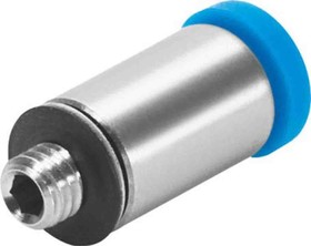 QSM-M5-6-I-R-100, Straight Threaded Adaptor, M5 Male to Push In 6 mm, Threaded-to-Tube Connection Style, 132918