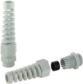Фото 1/2 12002210, Cable Glands, Strain Reliefs & Cord Grips Metric cable glands with anti-kink protection MBFK, polyamide, light grey, IP 68 (5 bar,