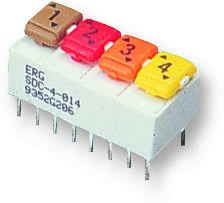 SDC-4-014, DIP / SIP переключатель, 4 схем(-а), Ползунок, Сквозное Отверстие, SPDT, 100 В, 1 А