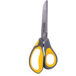 Ножницы Deli E77762 Yellow 210мм,прорезин.ручки желт-сер,лезвия сталь,блист